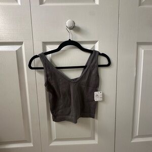 Athletic free people grey tank from small boutique on Martha’s Vineyard